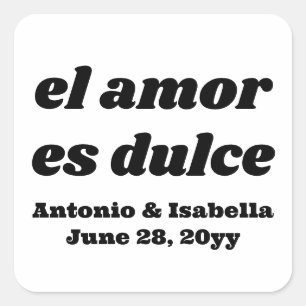 Sticker Carré El amor es dulce mariage accueil pour invités