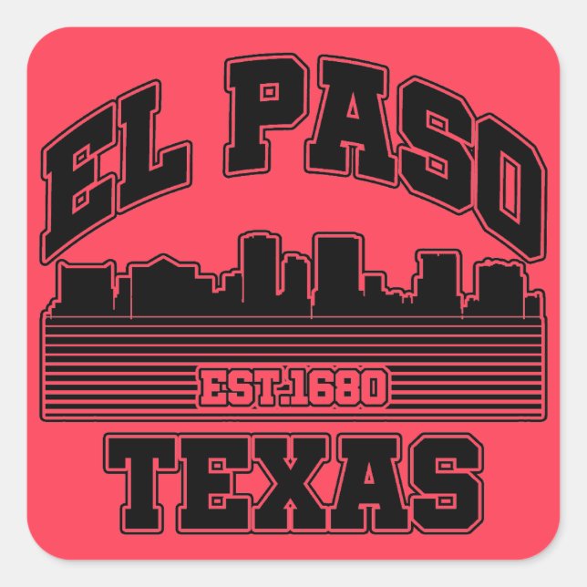 Sticker Carré El Paso, Texas (Devant)