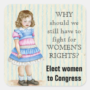 Sticker Carré Elect Women to Congress Vintage Girl