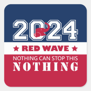 Sticker Carré Election présidentielle 2024 RED WAVE