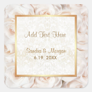 Sticker Carré Élégance Champagne Rose Rose Rose