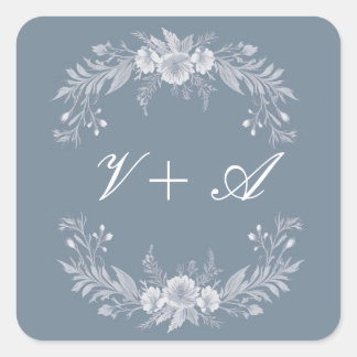 Sticker Carré Élégance en fleurs