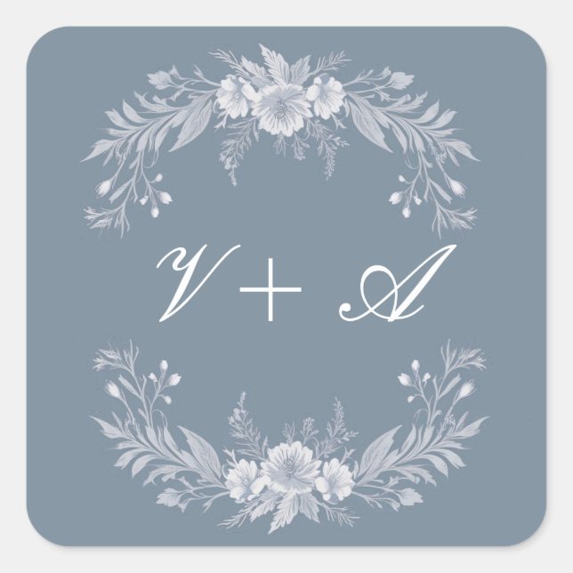 Sticker Carré Élégance en fleurs (Devant)