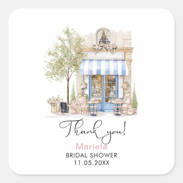 Sticker Carré Élégant aquarelle elle a dit oui fleurs roses mari (Devant)