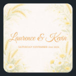 Sticker carré Elegant Botanical Wedding<br><div class="desc">Sticker carré Elegant Botanical Wedding</div>