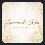 Sticker Carré Elegant Botanical Wedding<br><div class="desc">Elegant Botanical Wedding stickers</div>