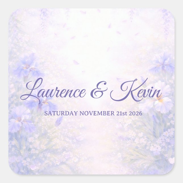 Sticker carré Elegant Botanical Wedding (Devant)