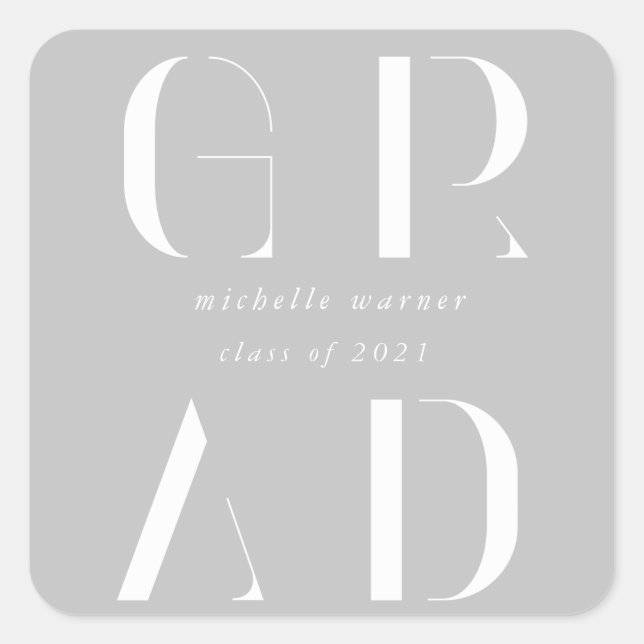 Sticker Carré élégant carré de graduation de script moderne auto (Devant)
