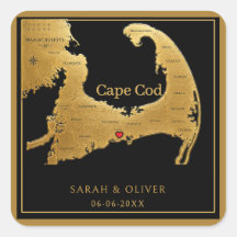 Élégant Carte de Cape Cod Mariage 