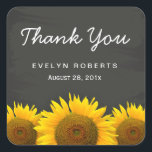 Sticker Carré Elégant Chalkboard Merci de tournesol jaune<br><div class="desc">=================== A PROPOS DE CETTE CONCEPTION ======================== Suite d'invitation à l'élégante Chalkboard des tournesols rustiques. (1) Tous les styles de texte, couleurs, tailles peuvent être modifiés pour répondre à vos besoins. (2) Si vous avez besoin d'une personnalisation ou d'articles correspondants, n'hésitez pas à me contacter. (En coque, vous n'avez pas...</div>