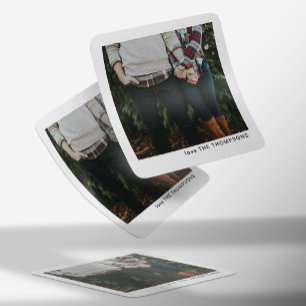 Sticker Carré Élégant chic minimaliste photo unique Noël