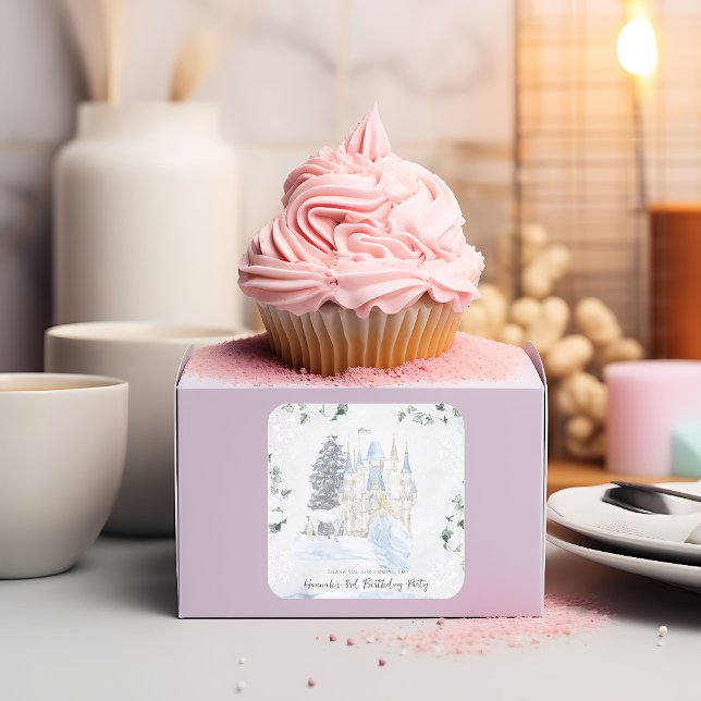 Sticker Carré Élégant conte de fées | Princesse d'hiver (Créateur téléchargé)