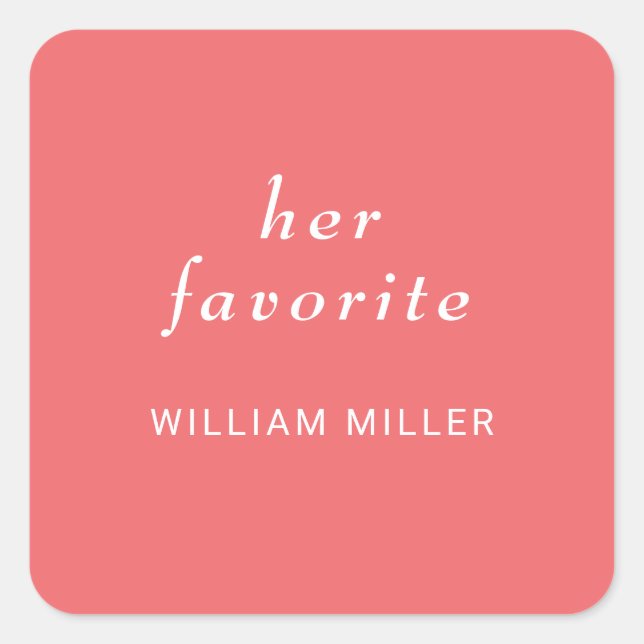 Sticker Carré Elégant corail simple couché de soleil avec Mariag (Devant)