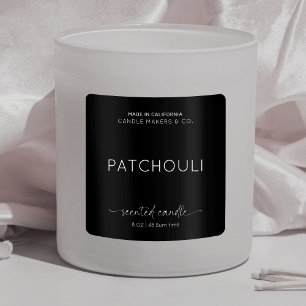 Sticker Carré Élégant emballage de bougie minimaliste noir blanc