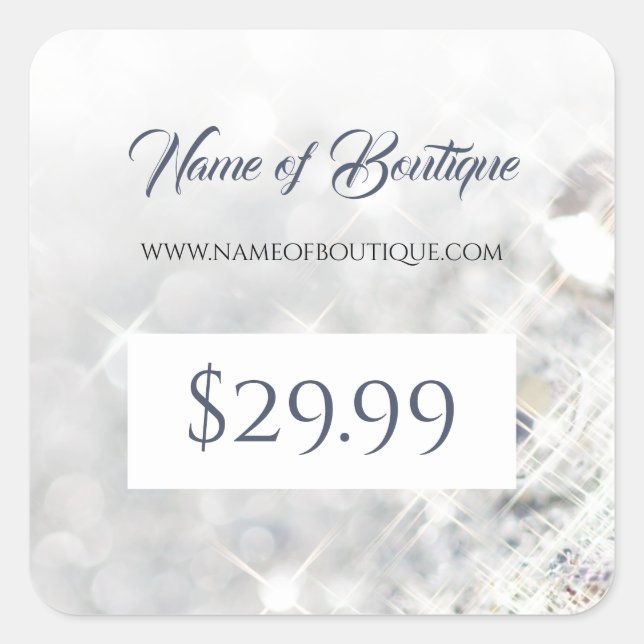 Sticker Carré Élégant FAUX Diamond Parties scintillant Épargne P (Devant)