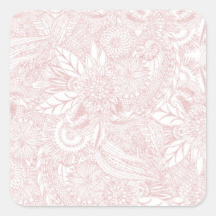 Sticker Carré Elégant faux rose or design de mandala floral