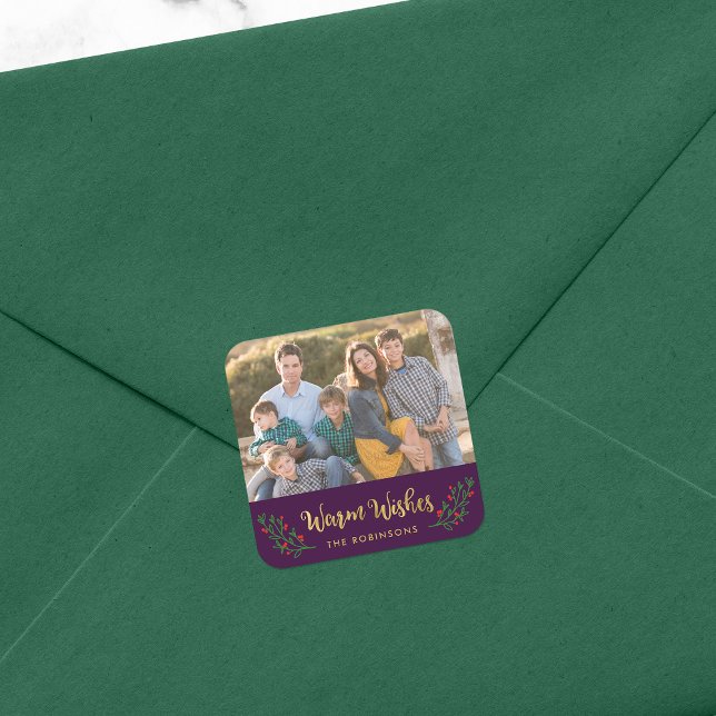 Sticker Carré Élégant Festif Foliage Chaleureux Désirs Vacances  (Créateur téléchargé)