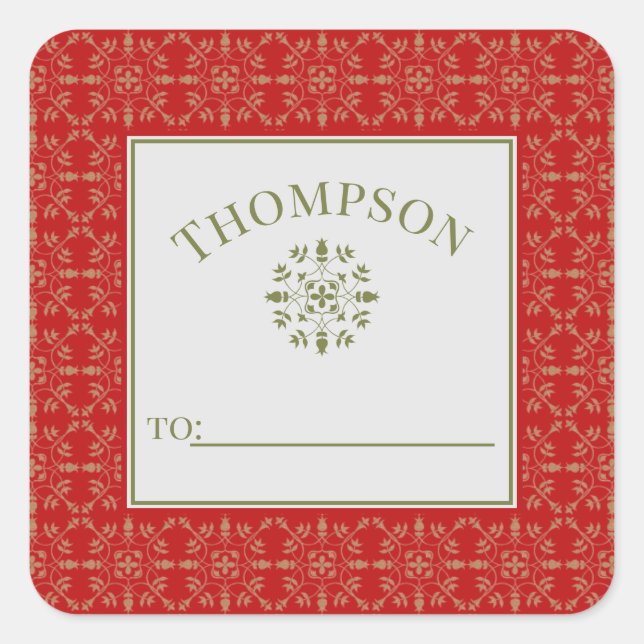 Sticker Carré Élégant Fléau De Neige Vert Simple Moderne À De (Devant)