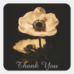 Sticker Carré Élégant Merci de fleurs d'anémones