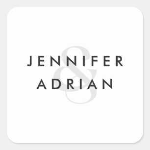 Sticker Carré Élégant minimal blanc Mariage moderne