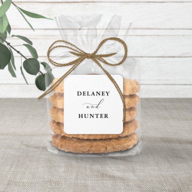 Sticker Carré Élégant minimaliste de script modifiable Mariage (Créateur téléchargé)