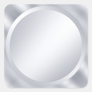 Sticker Carré Élégant modèle vierge métallisé argent personnalis