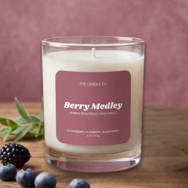 Sticker Carré Elegant Modern Minimal Blush Pink Candle  (Créateur téléchargé)