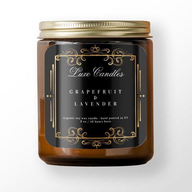 Sticker Carré Elégant produit de cosmétique à bougie noire (Créateur téléchargé)