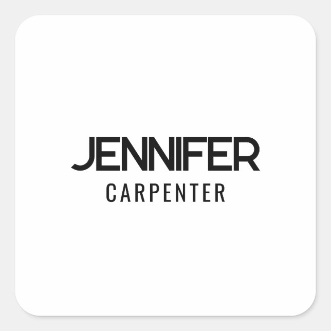 Sticker Carré Élégant professionnel minimaliste moderne ajouter  (Devant)