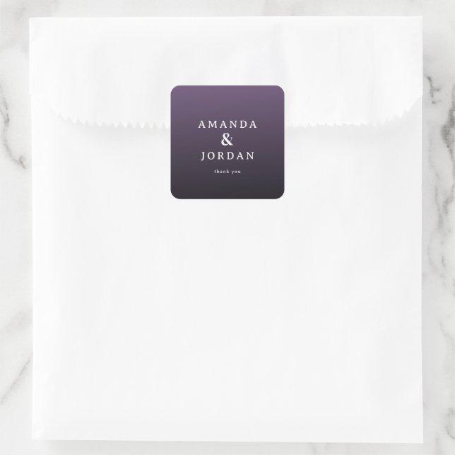 Sticker Carré Elegant Purple Gratitude Card (Sac)