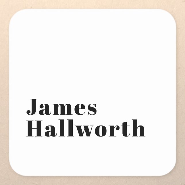 Sticker Carré Élégant Retro Moderne Lettrage | Noir modifiable (Créateur téléchargé)