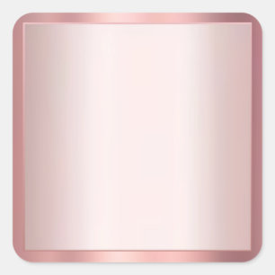 Sticker Carré Élégant Rose Gold Ajouter votre Modèle vierge de t