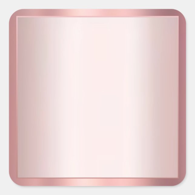 Sticker Carré Élégant Rose Gold Ajoutez Votre Texte Modèle Vierg (Devant)