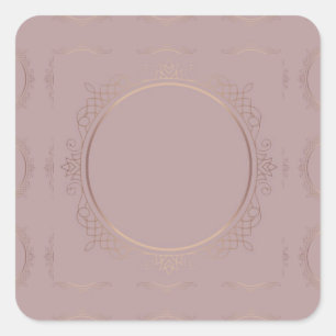 Sticker Carré Élégant Rose Gold Blank Modèle Ajouter votre texte