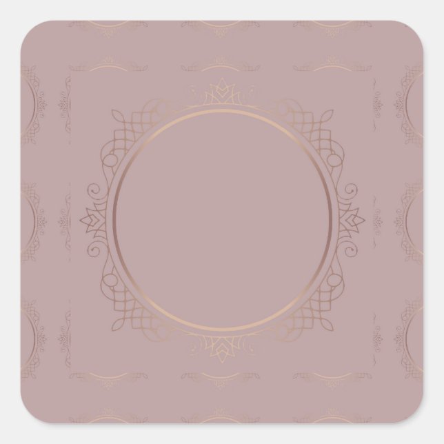 Sticker Carré Élégant Rose Gold Modèle Vierge Ajoutez Votre Text (Devant)