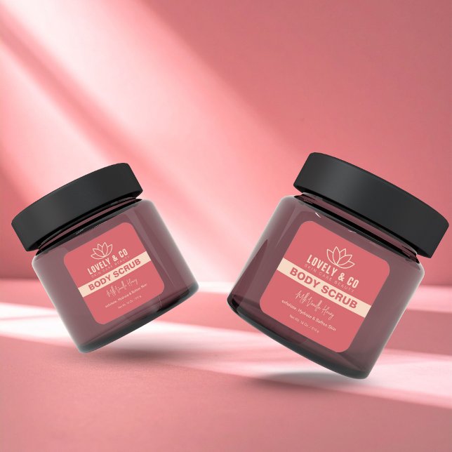 Sticker Carré Elegant Rose & Ivory Salon Beauty Product Label  (Créateur téléchargé)