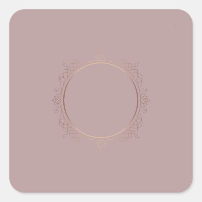 Sticker Carré Élégant Rose moderne Gold Blank Modèle tendance (Devant)