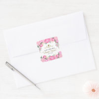 Elégant rose poudré floral Victorian Shower de mar