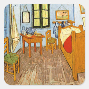 Sticker Carré Élégant Rustique Vincent Van Gogh - Chambre à Arle