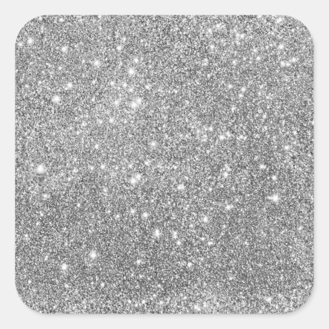 Sticker Carré Elegant Silver Glitter (Devant)
