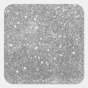 Sticker Carré Elegant Silver Glitter