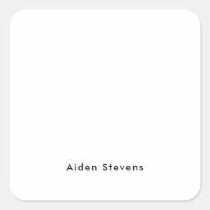 Sticker Carré Élégant Simple Noir & Blanc Minimaliste