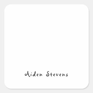 Sticker Carré Élégant Simple Noir & Blanc Minimaliste