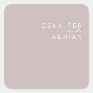 Sticker Carré Elégant soie rose minimal Enveloppe sceaux moderne