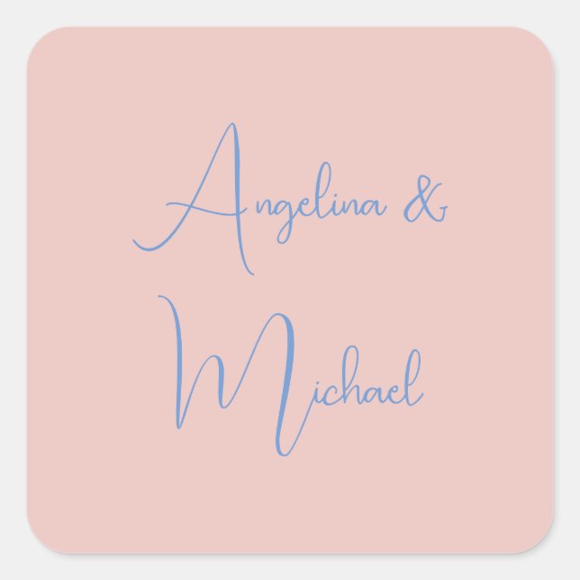 Sticker Carré Élégant stylé tendance écriture manuscrite Nom du  (Devant)
