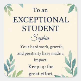 Sticker Carré Elégante carte de félicitations pour une St Except