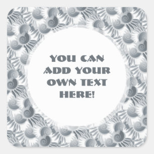 Sticker Carré Elégante Gris Vert Pewter Art Déco Roaring 20 ans