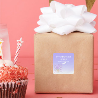 Sticker Carré Élégante Lavande Florale Violette Été