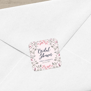 Sticker Carré Elégante Roses Roses Roses Florales Fête des marié