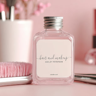 Sticker Carré élégante typographie blush rose cheveux maquillage